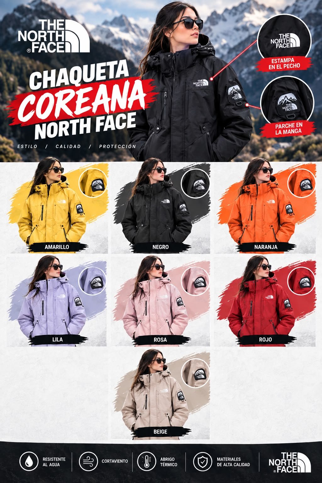 Chaqueta The North Face Coreana Colores